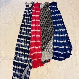Bundle of 6 Design History Tie Dye Pattern Maxi Long Dresses Size S